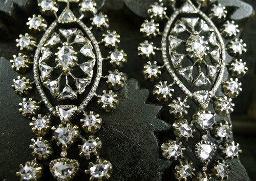 Lorraine Schwartz 18K Blackened Gold and Diamond Chandelier Earrings