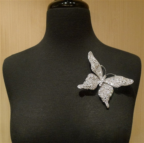 Lorraine Schwartz Large Diamond Butterfly Brooch in 18K White Gold