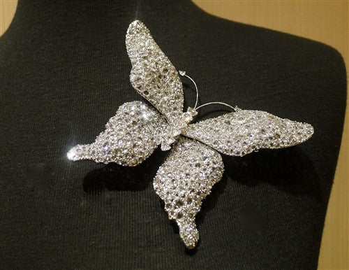 Lorraine Schwartz Large Diamond Butterfly Brooch in 18K White Gold