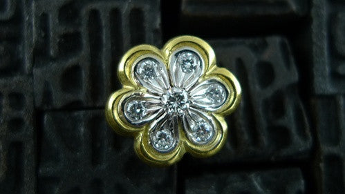 Estate Diamond Flower Stud Earrings