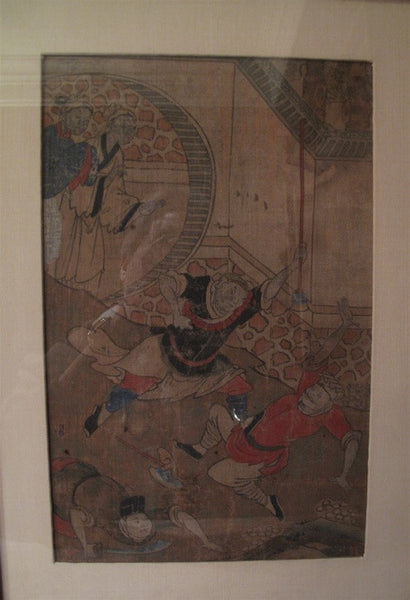 Rare Antique 18th Century Chinese Painting on Linen