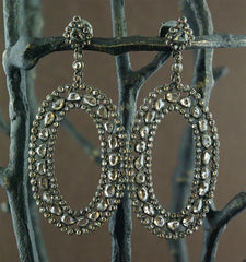 CHURCHILL Private Label 18K Blackened White Gold and Diamond Earrings