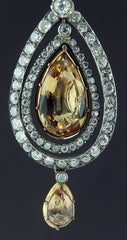 Rare Imperial Topaz and Diamond Earrings in 18K Yellow Gold
