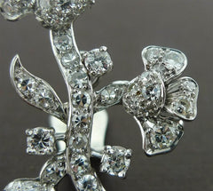 Estate Diamond Clip Earrings in 18K White Gold