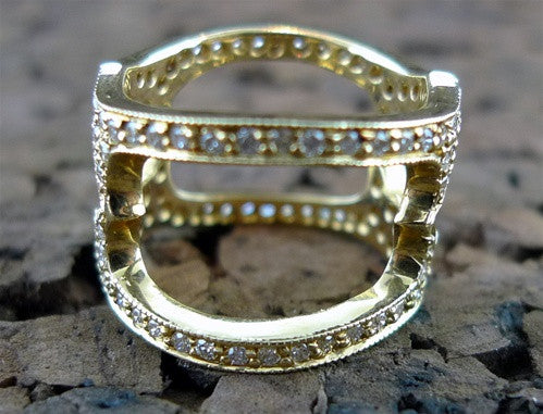 Kamofie Diamond Band Ring in 18 kt Yellow Gold