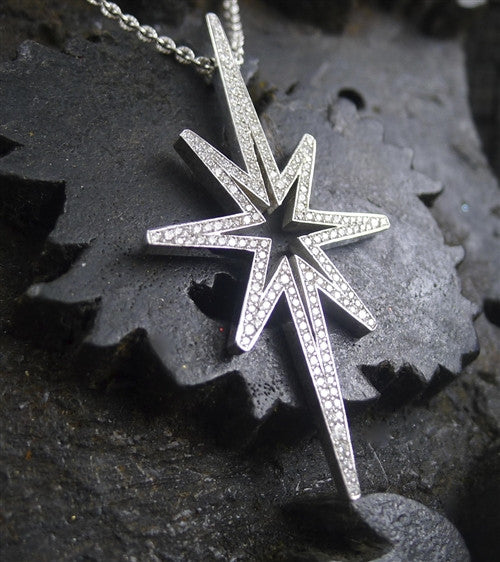 Ron Hami 18K White Gold and Diamond Star Necklace