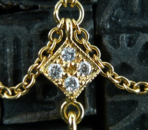 Kamofie Two Tone 18K Yellow Gold and Diamond Necklace