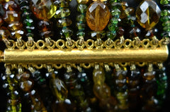 Paola Ferro Citrine Chromium Diopside and Labradorite Multi Strand Bracelet with 18K Yellow Gold Closure