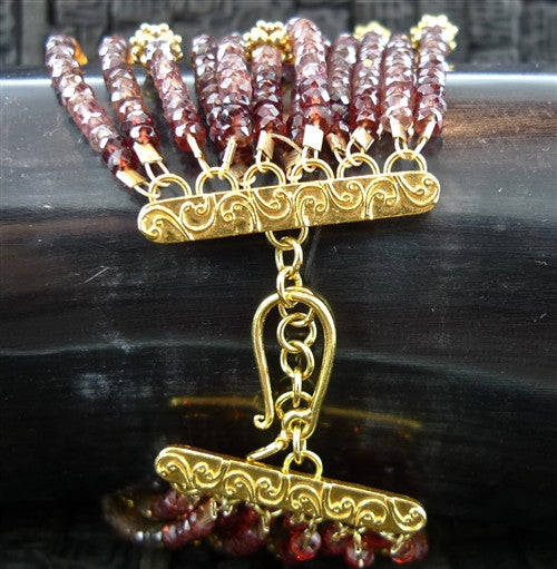 Churchill Private Label Multi Sapphire Strand Bracelet with 22K Yellow Gold Beads