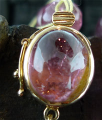 CHURCHILL Private Label Mixed Watermelon Pink Tourmaline Necklace 18K Yellow Gold