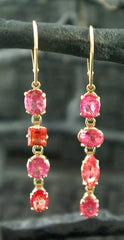 Churchill Private Label 18K Yellow Gold and Padparadscha Sapphire Earrings