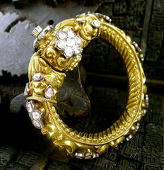 Amrapali Mogul Diamond Bracelet, 18K Yellow Gold and Sterling Silver