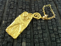 Robert Goossens Gold-Plate Approx. 3" Gemini Zodiac Key Chain