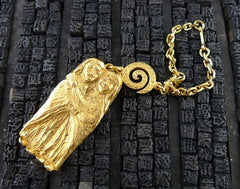 Robert Goossens Gold-Plate Approx. 3" Gemini Zodiac Key Chain