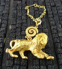 Robert Goossens Gold-Plate Approx. 3" Leo Zodiac Key Chain