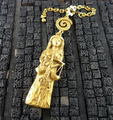 Robert Goossens Gold-Plate Approx. 3" Libra Zodiac Key Chain