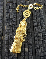 Robert Goossens Gold-Plate Approx. 3" Libra Zodiac Key Chain