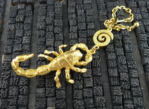Robert Goossens Gold-Plate Approx. 3" Scorpio Zodiac Key Chain