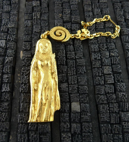 Robert Goossens Gold-Plate Approx. 3" Virgo Zodiac Key Chain
