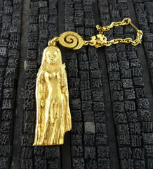 Robert Goossens Gold-Plate Approx. 3" Virgo Zodiac Key Chain