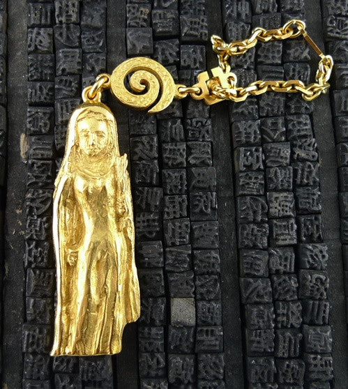 Robert Goossens Gold-Plate Approx. 3" Virgo Zodiac Key Chain