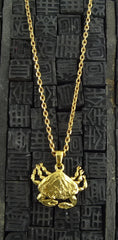 Robert Goossens Gold Vermeil  18" Cancer Zodiac Charm  Necklace
