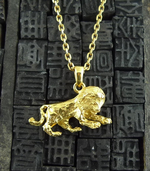 Robert Goossens Gold-Plate 18" Leo Zodiac Necklace