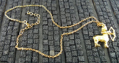 Robert Goossens Gold-Plate 18" Libra Zodiac Necklace