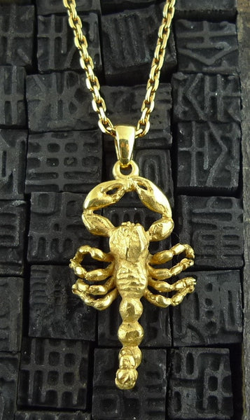Robert Goossens Gold-Plate 18" Scorpio Zodiac Necklace
