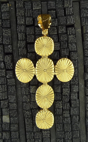 Robert Goossens Cross Pendant in Oranges