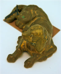 Gold Patinated Brass Miniature Dog