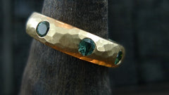 Talisman Unlimited Band Ring with Mint Blue Green Tourmaline in 14K Yellow Gold