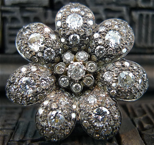 Amrapali 18K Blackened Gold and Diamond Flower Earrings