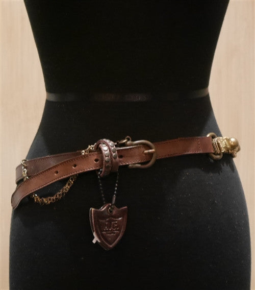 Hollywood Trading Company Brown Metal Belt