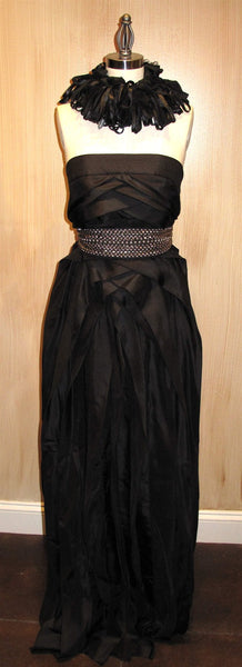 Lie Sang Bong Black Strapless Gown