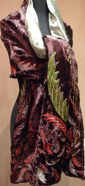 Georgina Von Etzdorf Embroidered Velvet Shawl