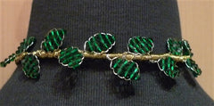 Mindy Lam Classic Leaf Swarovski Crystal Necklace in Emerald Green