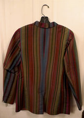 Imperio Striped Silk Blazer in Jewel Tone Colors