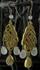 Cameron Cohen Gold Leaf Drop Earring with Buddha