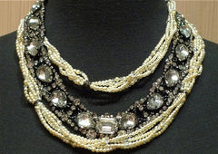 Erickson Beamon Suffragette Choker Necklace in Pearls and Crystals