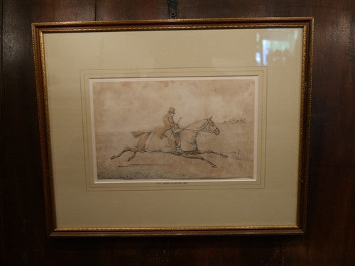Pair of Henry Aiken Watercolor Original Paintings of Jumping Scenes