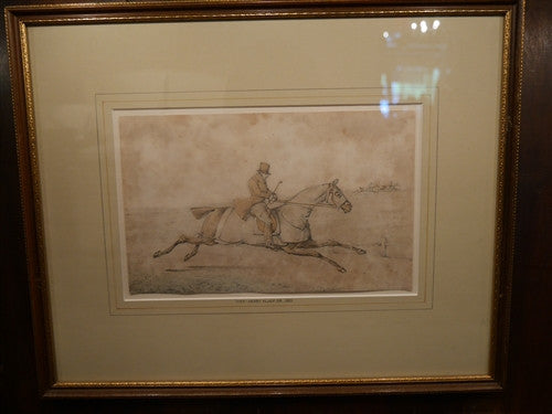 Pair of Henry Aiken Watercolor Original Paintings of Jumping Scenes