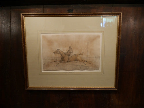 Pair of Henry Aiken Watercolor Original Paintings of Jumping Scenes