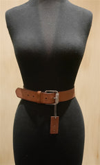 Linea Pelle Crystal Buckle on Saddle Leather Belt