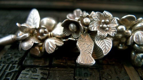 Cinque Terra Sterling Silver Charm Encrusted Bracelet