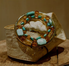 Rachel Abroms Crystal Gold and Turquoise Belt