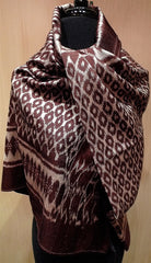 Imperio IKAT Silk Shawl, Wrap or Scarf in Brown