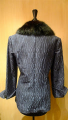 Quadrille Custom Blue and Black Dress Riding Jacket with Black Sable Collar
