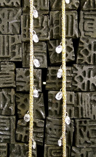Lorraine Schwartz Diamond Briolette Line Style Earrings in 18K Yellow Gold