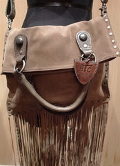 HTC Rainbow Studded Suede Fringe Purse and Tote